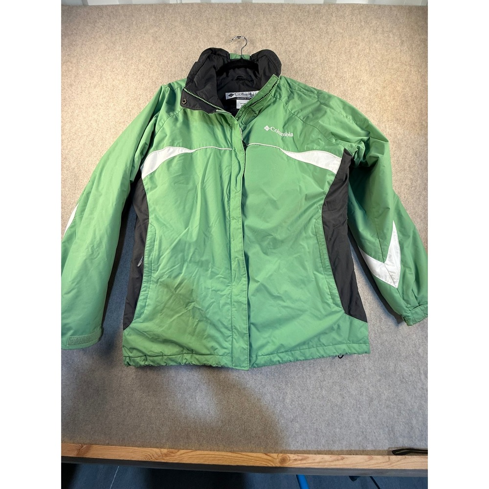 Columbia Sportswear Womens Green Winter Jacket Full Zip Fleece Lined Large